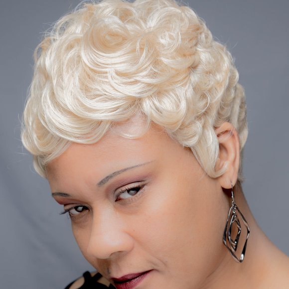 Wavy Curly Pixie w/ Lace Parting - Picture 4 of 9